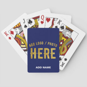 STYLISH MODERN CUSTOM NAVY BLUE VERIFIED BRANDED PLAYING CARDS