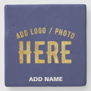 STYLISH MODERN CUSTOM NAVY BLUE VERIFIED BRANDED STONE COASTER