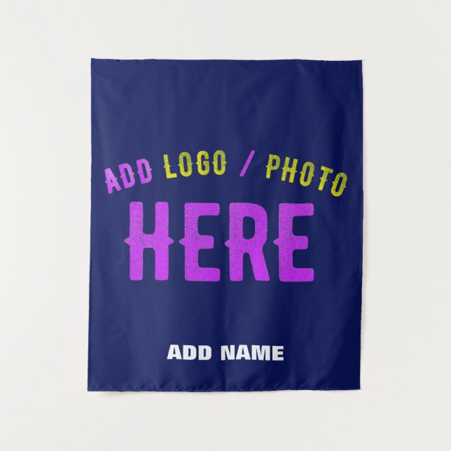 STYLISH MODERN CUSTOM NAVY BLUE VERIFIED BRANDED TAPESTRY (Front)