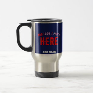 STYLISH MODERN CUSTOM NAVY BLUE VERIFIED BRANDED TRAVEL MUG