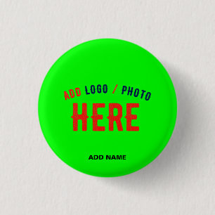STYLISH MODERN CUSTOM NEON GREEN VERIFIED BRANDED 3 CM ROUND BADGE