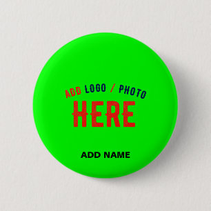 STYLISH MODERN CUSTOM NEON GREEN VERIFIED BRANDED 6 CM ROUND BADGE