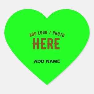 STYLISH MODERN CUSTOM NEON GREEN VERIFIED BRANDED HEART STICKER