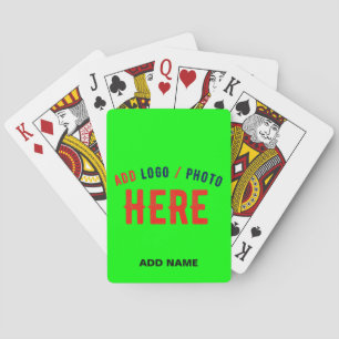 STYLISH MODERN CUSTOM NEON GREEN VERIFIED BRANDED PLAYING CARDS