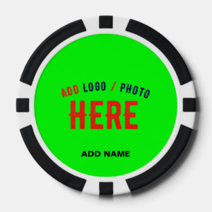 STYLISH MODERN CUSTOM NEON GREEN VERIFIED BRANDED POKER CHIPS