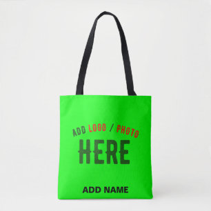 STYLISH MODERN CUSTOM NEON GREEN VERIFIED BRANDED TOTE BAG