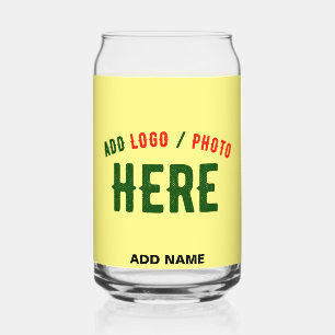 STYLISH MODERN CUSTOM PASTEL YELLOW VERIFIED BRAND CAN GLASS