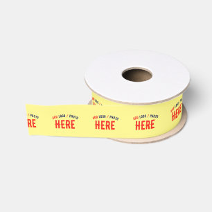 STYLISH MODERN CUSTOM PASTEL YELLOW VERIFIED BRAND GROSGRAIN RIBBON