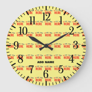 STYLISH MODERN CUSTOM PASTEL YELLOW VERIFIED BRAND LARGE CLOCK