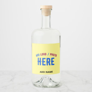 STYLISH MODERN CUSTOM PASTEL YELLOW VERIFIED BRAND LIQUOR BOTTLE LABEL