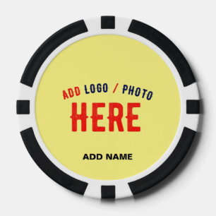 STYLISH MODERN CUSTOM PASTEL YELLOW VERIFIED BRAND POKER CHIPS