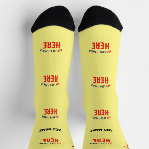 STYLISH MODERN CUSTOM PASTEL YELLOW VERIFIED BRAND SOCKS