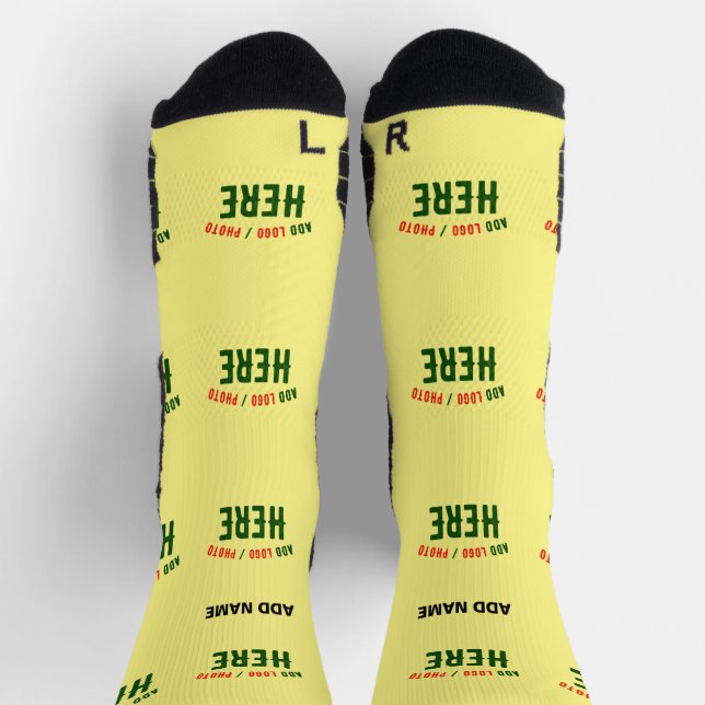 STYLISH MODERN CUSTOM PASTEL YELLOW VERIFIED BRAND SOCKS (Top)