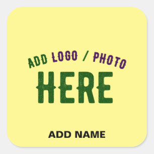 STYLISH MODERN CUSTOM PASTEL YELLOW VERIFIED BRAND SQUARE STICKER