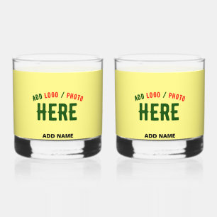 STYLISH MODERN CUSTOM PASTEL YELLOW VERIFIED BRAND WHISKEY GLASS