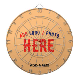 STYLISH MODERN CUSTOM PEACH ORANGE VERIFIED BRAND DARTBOARD