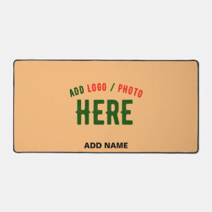 STYLISH MODERN CUSTOM PEACH ORANGE VERIFIED BRAND DESK MAT