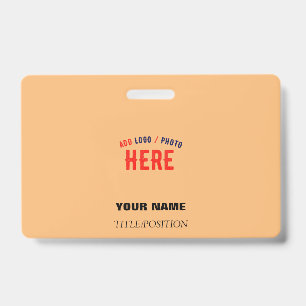 STYLISH MODERN CUSTOM PEACH ORANGE VERIFIED BRAND ID BADGE