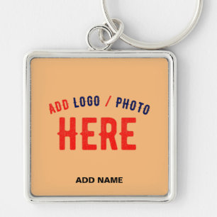 STYLISH MODERN CUSTOM PEACH ORANGE VERIFIED BRAND KEY RING