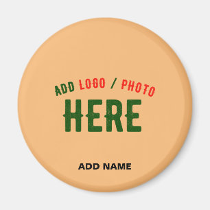 STYLISH MODERN CUSTOM PEACH ORANGE VERIFIED BRAND MAGNET