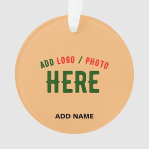 STYLISH MODERN CUSTOM PEACH ORANGE VERIFIED BRAND ORNAMENT