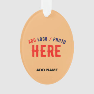 STYLISH MODERN CUSTOM PEACH ORANGE VERIFIED BRAND ORNAMENT
