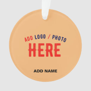 STYLISH MODERN CUSTOM PEACH ORANGE VERIFIED BRAND ORNAMENT