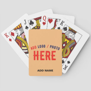 STYLISH MODERN CUSTOM PEACH ORANGE VERIFIED BRAND PLAYING CARDS