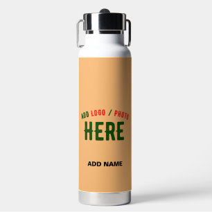 STYLISH MODERN CUSTOM PEACH ORANGE VERIFIED BRAND WATER BOTTLE