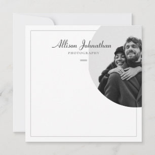 Stylish Modern Custom Photo Black and White Card