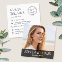 Stylish Modern Custom Photo Colour Logo Black