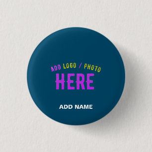 STYLISH MODERN CUSTOM PRUSSIAN BLUE VERIFIED BRAND 3 CM ROUND BADGE