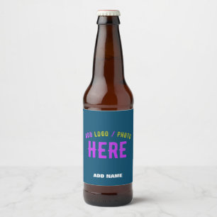 STYLISH MODERN CUSTOM PRUSSIAN BLUE VERIFIED BRAND BEER BOTTLE LABEL