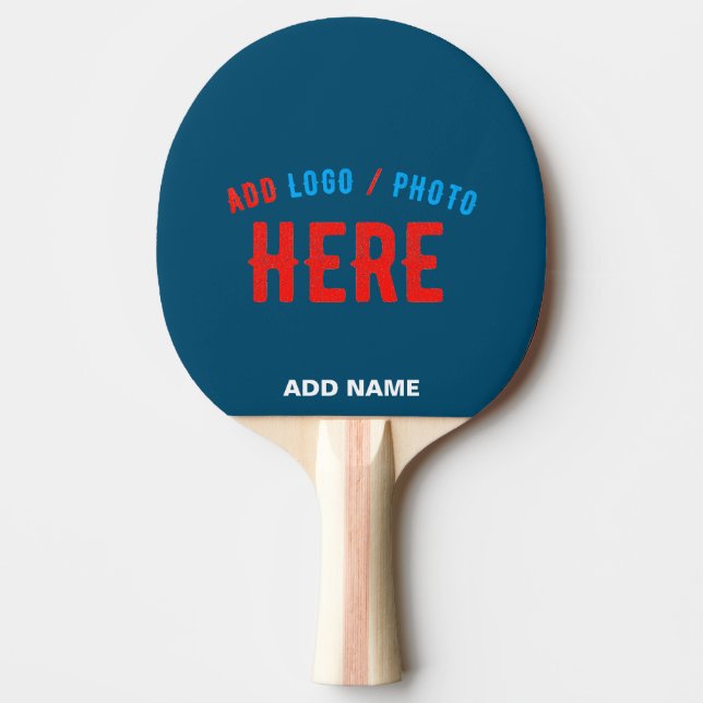 STYLISH MODERN CUSTOM PRUSSIAN BLUE VERIFIED BRAND PING PONG PADDLE (Front)