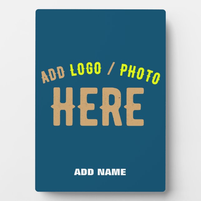 STYLISH MODERN CUSTOM PRUSSIAN BLUE VERIFIED BRAND PLAQUE (Front)