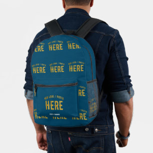 STYLISH MODERN CUSTOM PRUSSIAN BLUE VERIFIED BRAND PRINTED BACKPACK