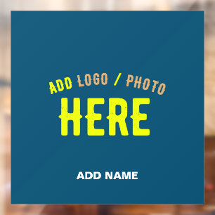 STYLISH MODERN CUSTOM PRUSSIAN BLUE VERIFIED BRAND WINDOW CLING