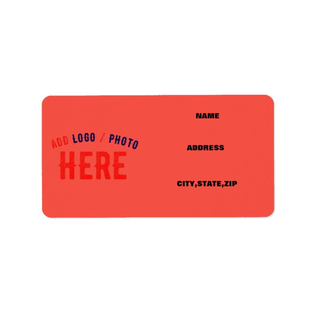 STYLISH MODERN CUSTOM RED ORANGE VERIFIED BRANDED LABEL (Front)