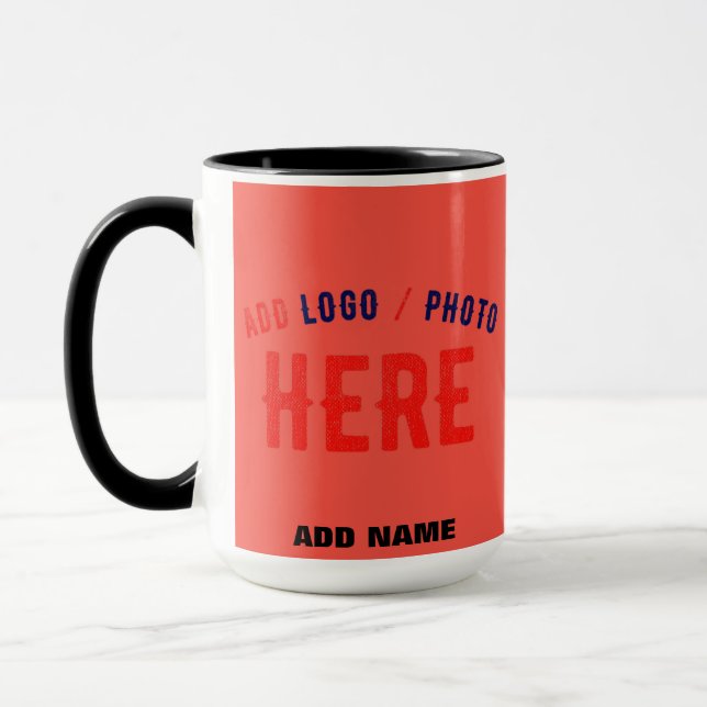 STYLISH MODERN CUSTOM RED ORANGE VERIFIED BRANDED MUG (Left)