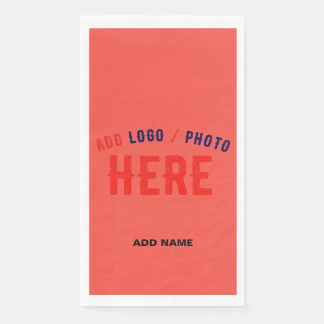 STYLISH MODERN CUSTOM RED ORANGE VERIFIED BRANDED NAPKIN (Front)