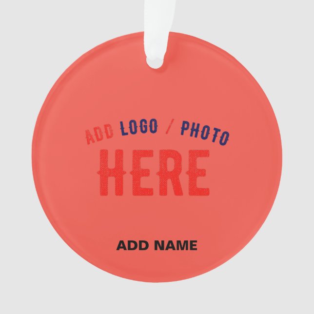 STYLISH MODERN CUSTOM RED ORANGE VERIFIED BRANDED ORNAMENT (Front)