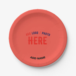 STYLISH MODERN CUSTOM RED ORANGE VERIFIED BRANDED PAPER PLATE
