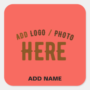 STYLISH MODERN CUSTOM RED ORANGE VERIFIED BRANDED SQUARE STICKER
