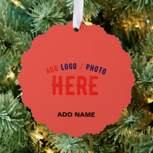 STYLISH MODERN CUSTOM RED ORANGE VERIFIED BRANDED TREE DECORATION CARD