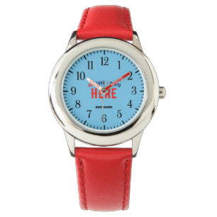 STYLISH MODERN CUSTOM RED SKY BLUE VERIFIED BRAND WATCH