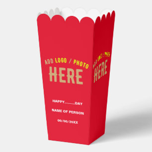 STYLISH MODERN CUSTOM RED VERIFIED BRANDED POPCORN FAVOUR BOX