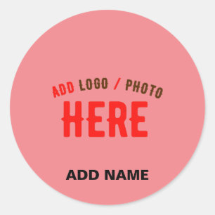 STYLISH MODERN CUSTOM SALMON PINK VERIFIED BRANDED CLASSIC ROUND STICKER