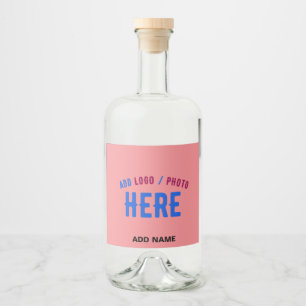STYLISH MODERN CUSTOM SALMON PINK VERIFIED BRANDED LIQUOR BOTTLE LABEL