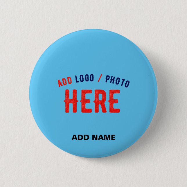 STYLISH MODERN CUSTOM SWAG SKY BLUE VERIFIED BRAND 6 CM ROUND BADGE (Front)