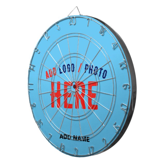 STYLISH MODERN CUSTOM SWAG SKY BLUE VERIFIED BRAND DARTBOARD (Front Right)